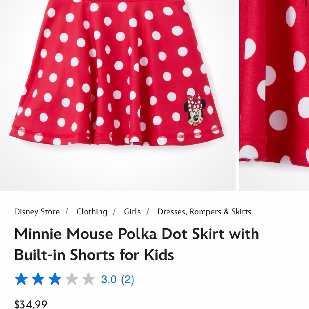 Disney Minnie Mouse Red & White Polka Dot Skort